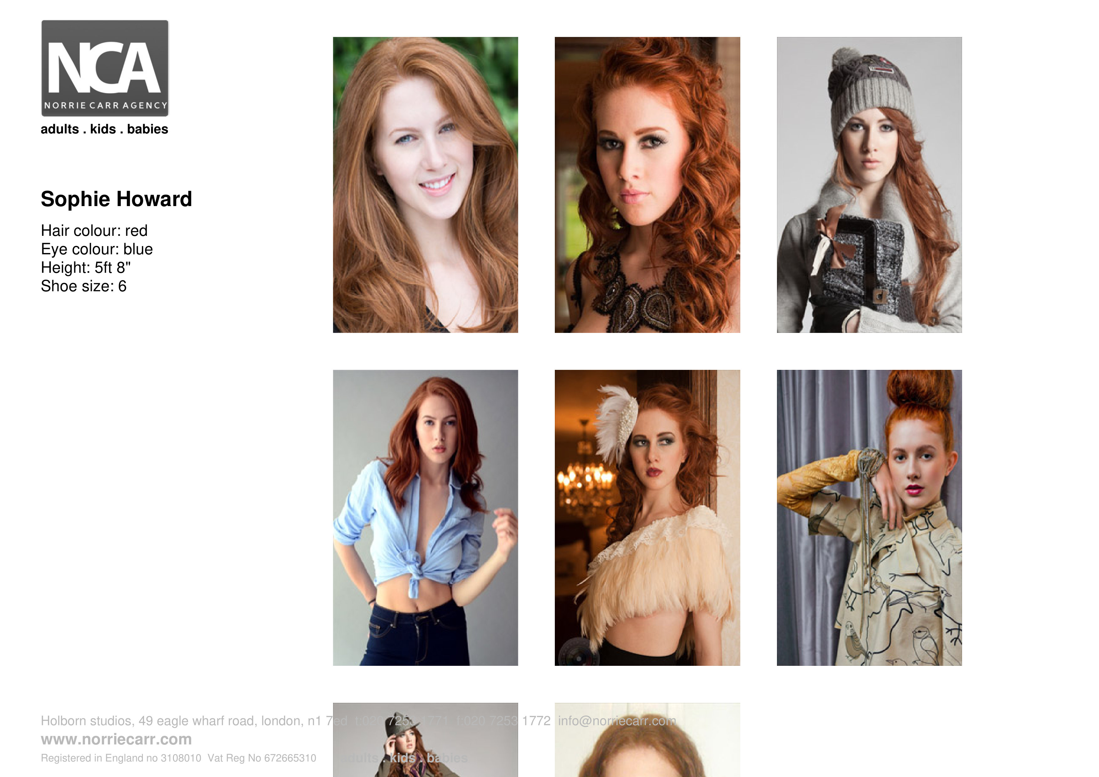 Sophie Howard Model based in London